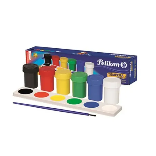 temperas pelikan set 6 colores 25ml pincel 0