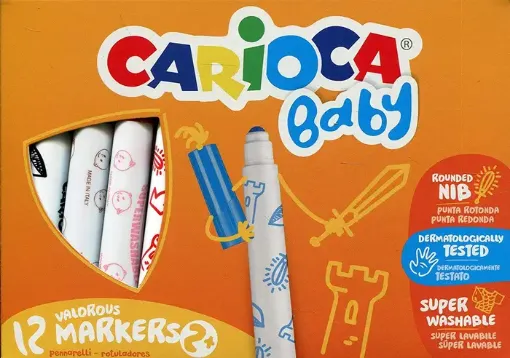 marcadores gruesos carioca baby caja 12 colores 0
