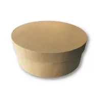 Caja de madera de compensado redonda chica de (20*20)8.5cms.