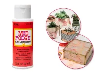 Adhesivo sellador y barniz 3 en 1 "MOD PODGE" Gloss con terminacion Brillante Plaid de 2oz 59ml