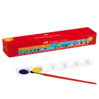 Temperas "FABER CASTELL" en set de 7 colores de 30ml incluye gode y pincel