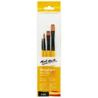 Set de 4 pinceles punta sintetica para pinturas acrilicas Acrylic Brushes Signature "MONT MARTE" BMHS0011