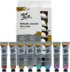 set 8 acrilicos metalizados premium 18ml mont marte colores metalicos alta pigmentacion 0